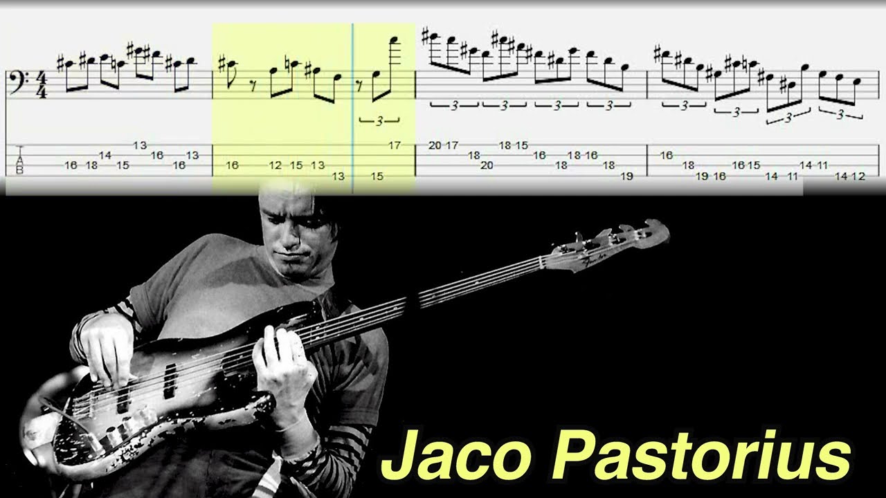 Jaco Pastorius - Donna Lee (Bass Tabs) 218 Bpm and 180 Bpm #basstabs #jacopastorius #charlieparker