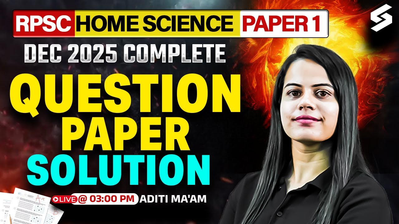 RPSC Assistant Professor Home Science Question Paper 2025 | RPSC Assistant Prof. Home Science |Aditi