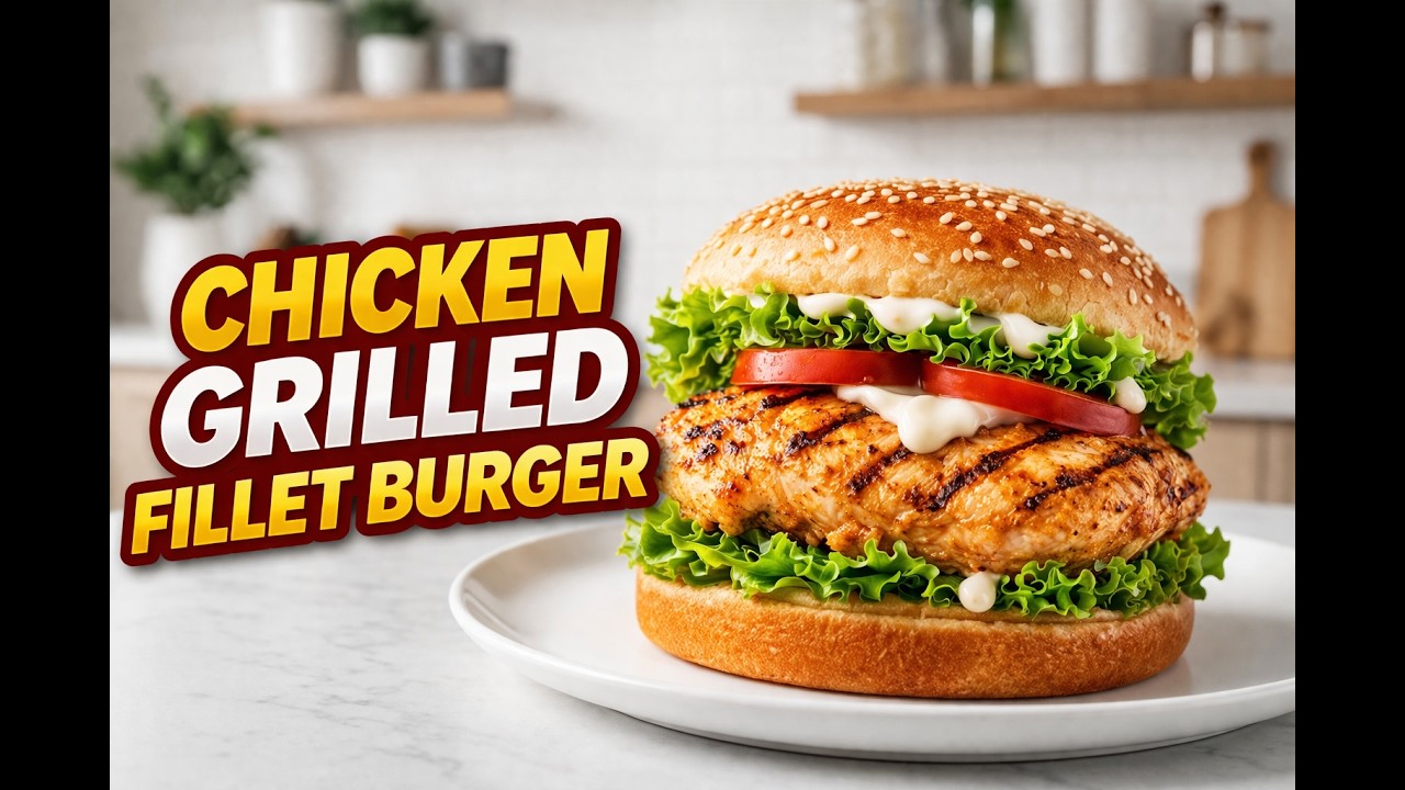 Juicy Chicken Grilled Burger Recipe | Easy Homemade Burger