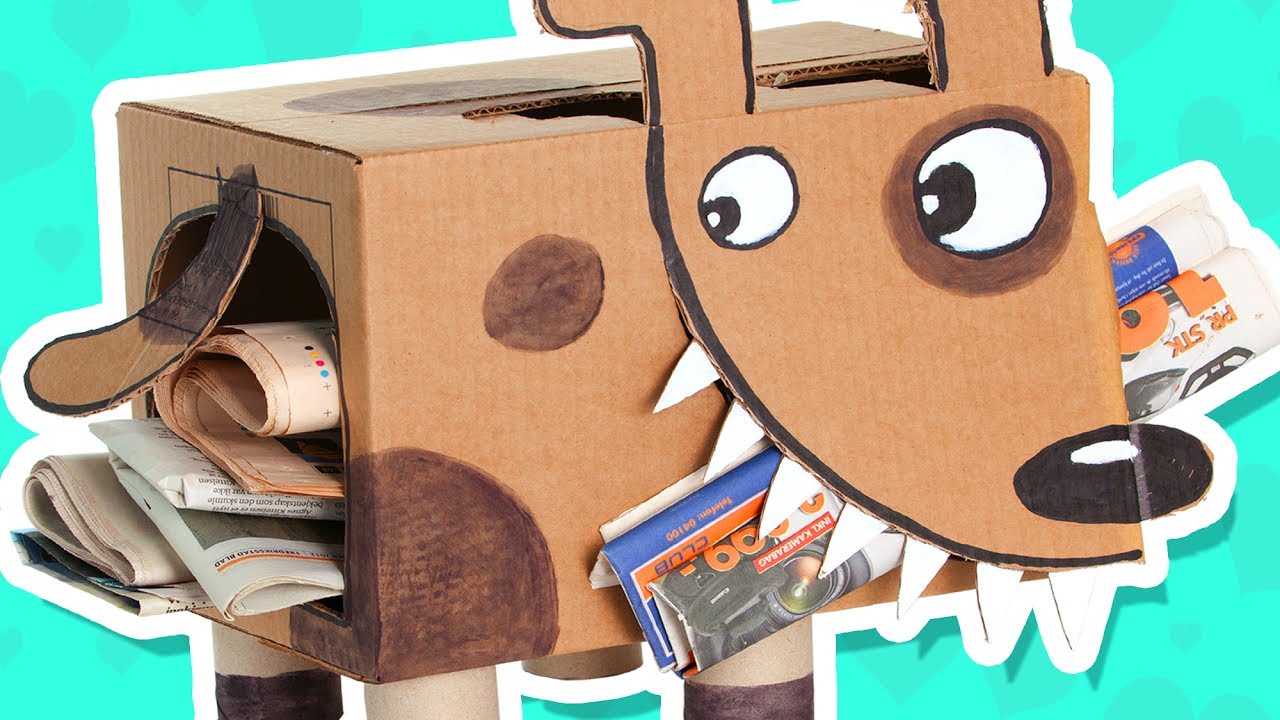 Cardboard Puppy - Craft Ideas with Boxes | DIY on Box Yourself