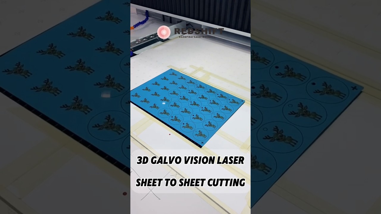 3D galvo vision laser sheet to sheet cutting printed cardstock #lasercutting #galvolaser #co2laser