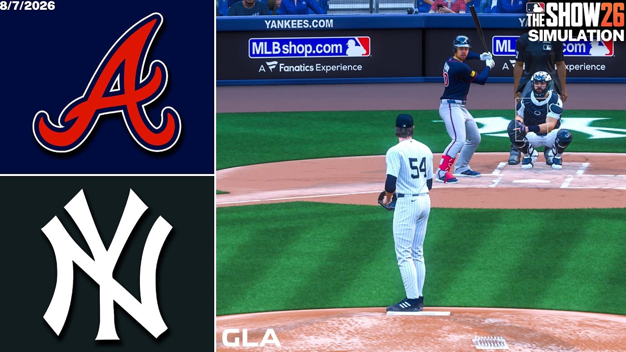 Yankees vs. Braves Simulation | 8/7/26 | MLB The Show 26 PS5 Gameplay