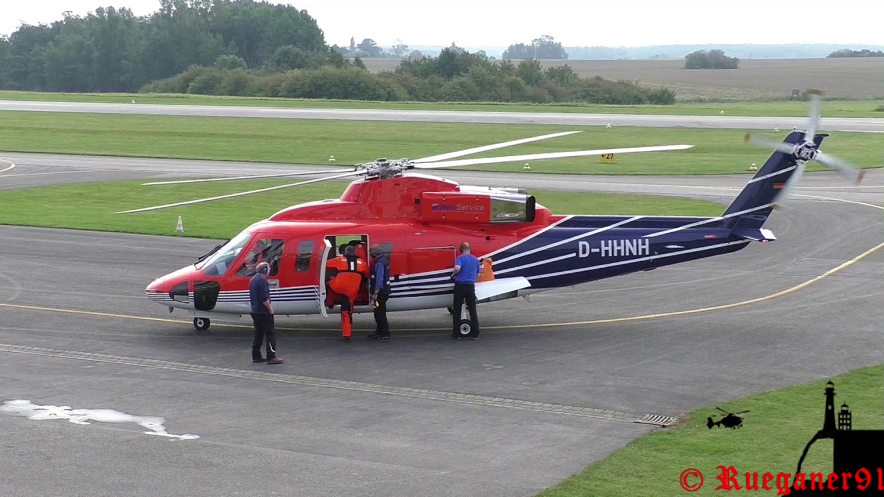 [HD] Heli Service Offshore S 76 departure EDCG Güttin / Rügen