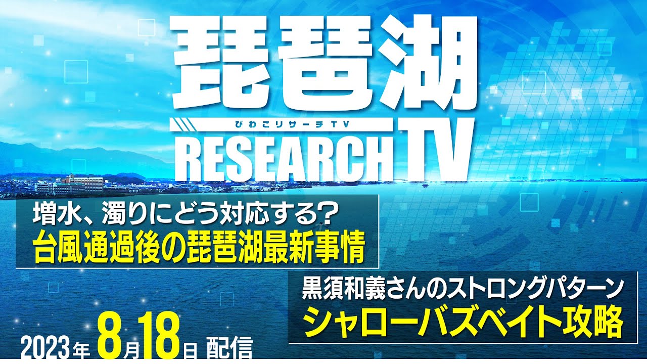 【平村尚也の琵琶湖リサーチTV-2023-8-18配信】台風通過後の状況変化は？南湖＆北湖最新事情／黒須和義さんのストロングシャロ―パターン公開