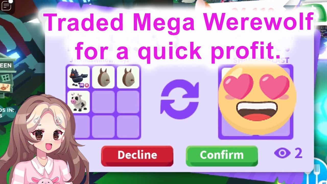 Traded Mega Werewolf for a nice win trade in Adopt Me