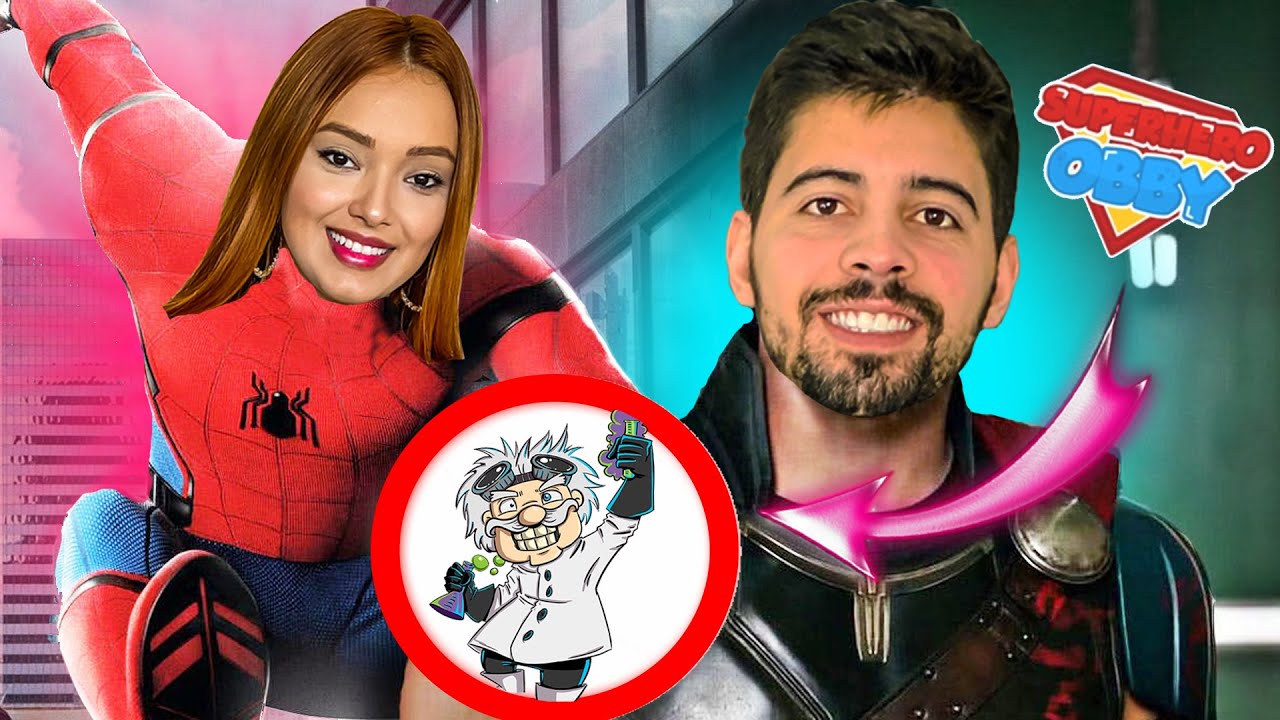 VIRAMOS SUPER HERÓIS E DERROTAMOS UM VILÃO NO ROBLOX - HOMEM ARANHA E THOR (SUPERHERO OBBY ROBLOX)