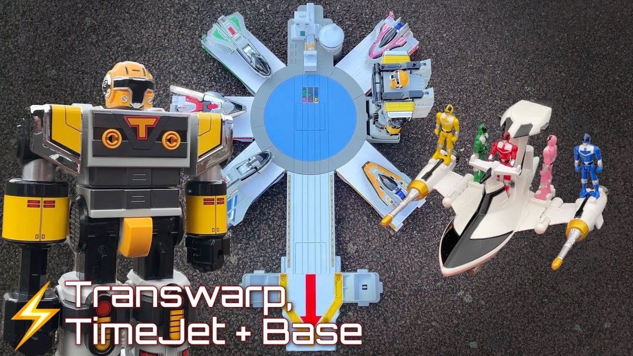 Deluxe Transwarp Megazord, Time Force HQ base + TimeJet toy review Power Rangers Time Force Season 9