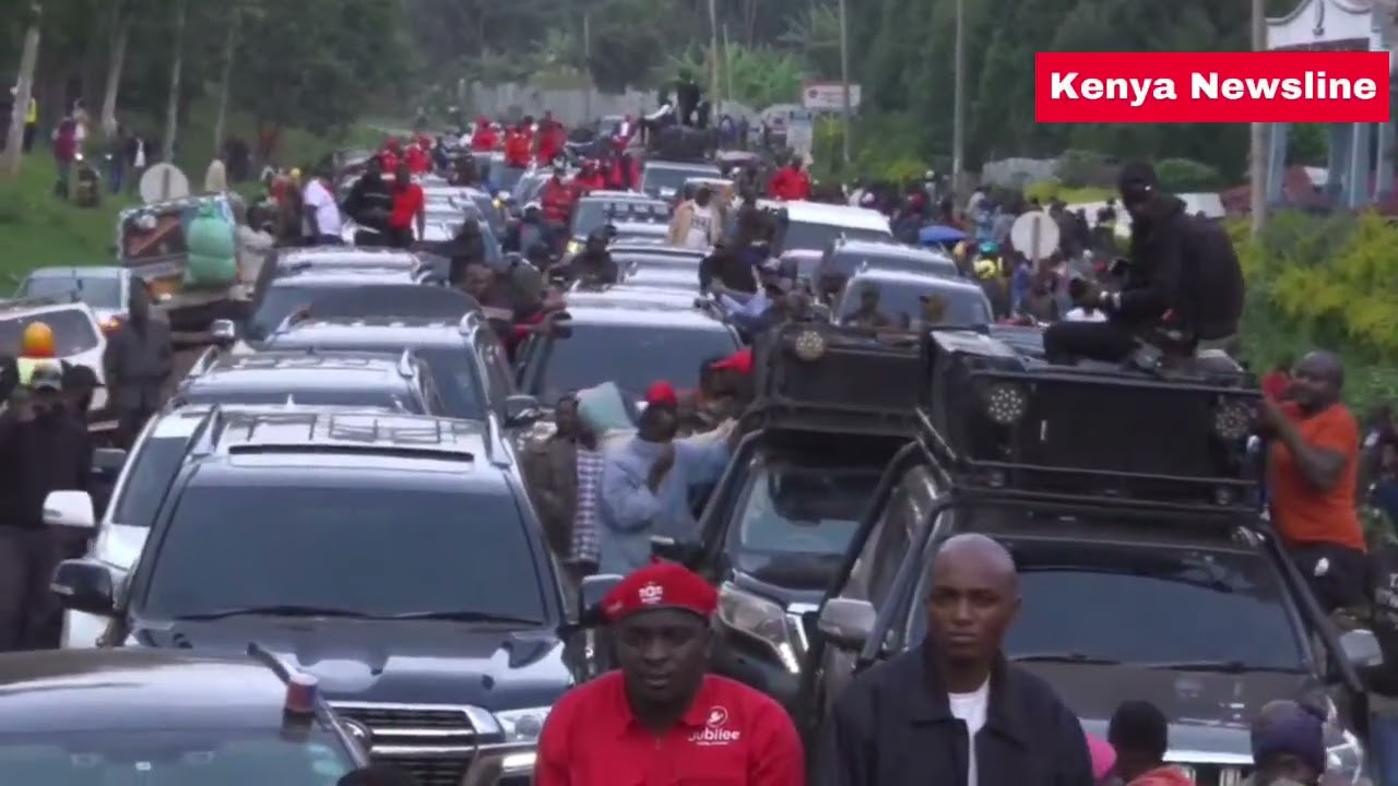 CRAZY! Matiangi motorcade forced to stop as Millions pour into Kisii town to receive him 