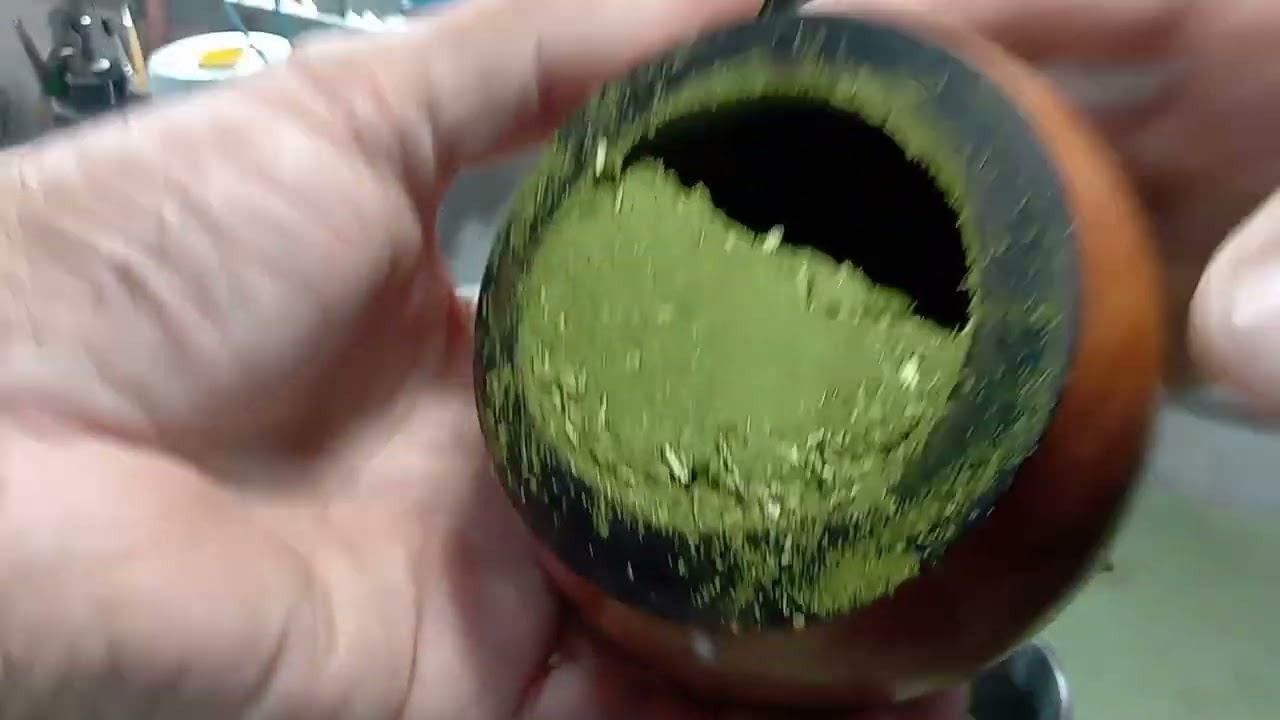 Curtindo a cuia pra chimarrão,e fazendo o primeiro mate na cuia nova,parte 2 !