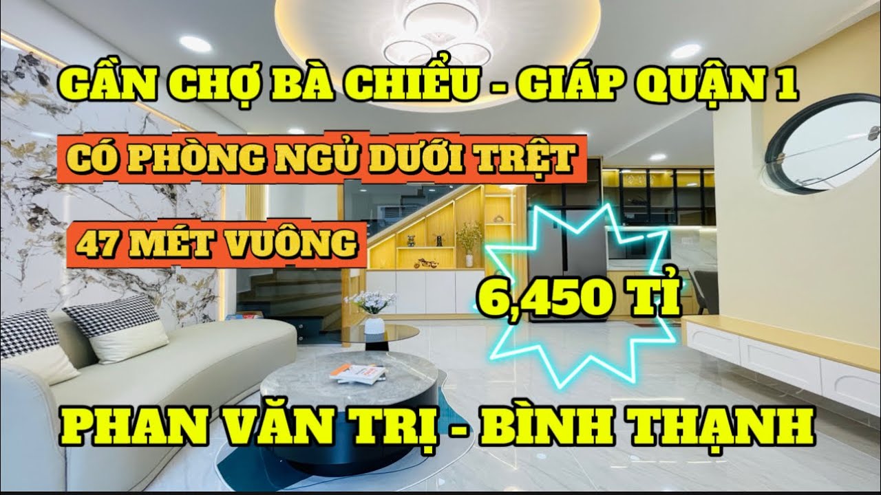 NHÀ ĐẸP QUẬN BÌNH THẠNH GẦN MẶT TIỀN DIỆN TÍCH 47 MÉT , CÓ SÂN ĐẬU XE , CÓ PHÒNG NGỦ DƯỚI TRỆT