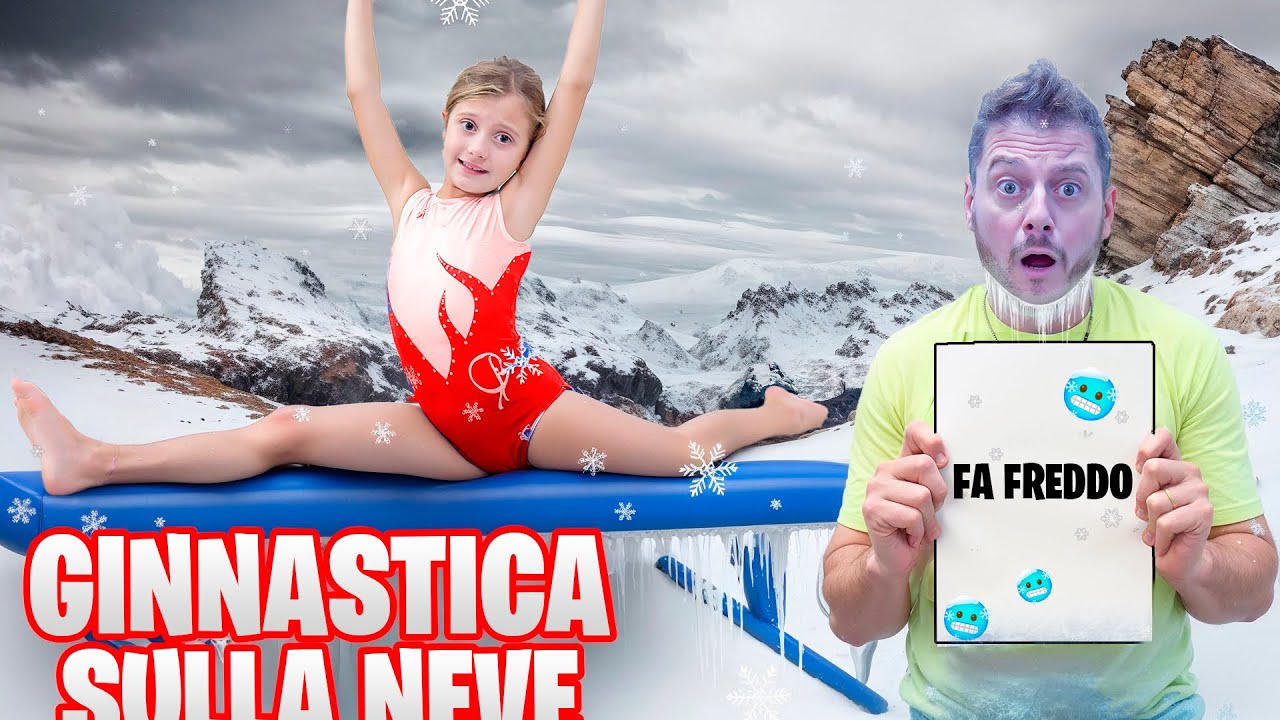 NOEMI CAVALERI FA GINNASTICA SULLA NEVE E FA MOLTO FREDDO!