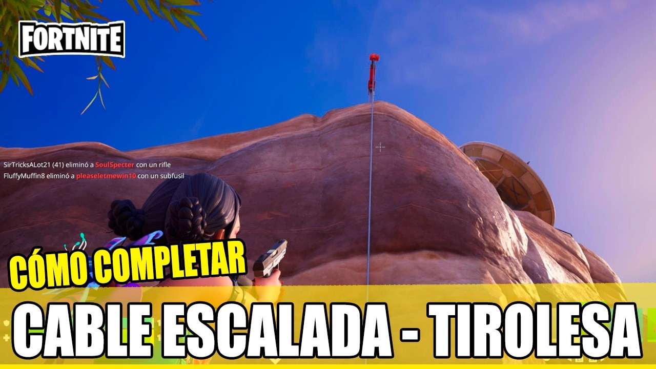 Usa un cable de escalada o una tirolesa en diferentes partidas - FORTNITE