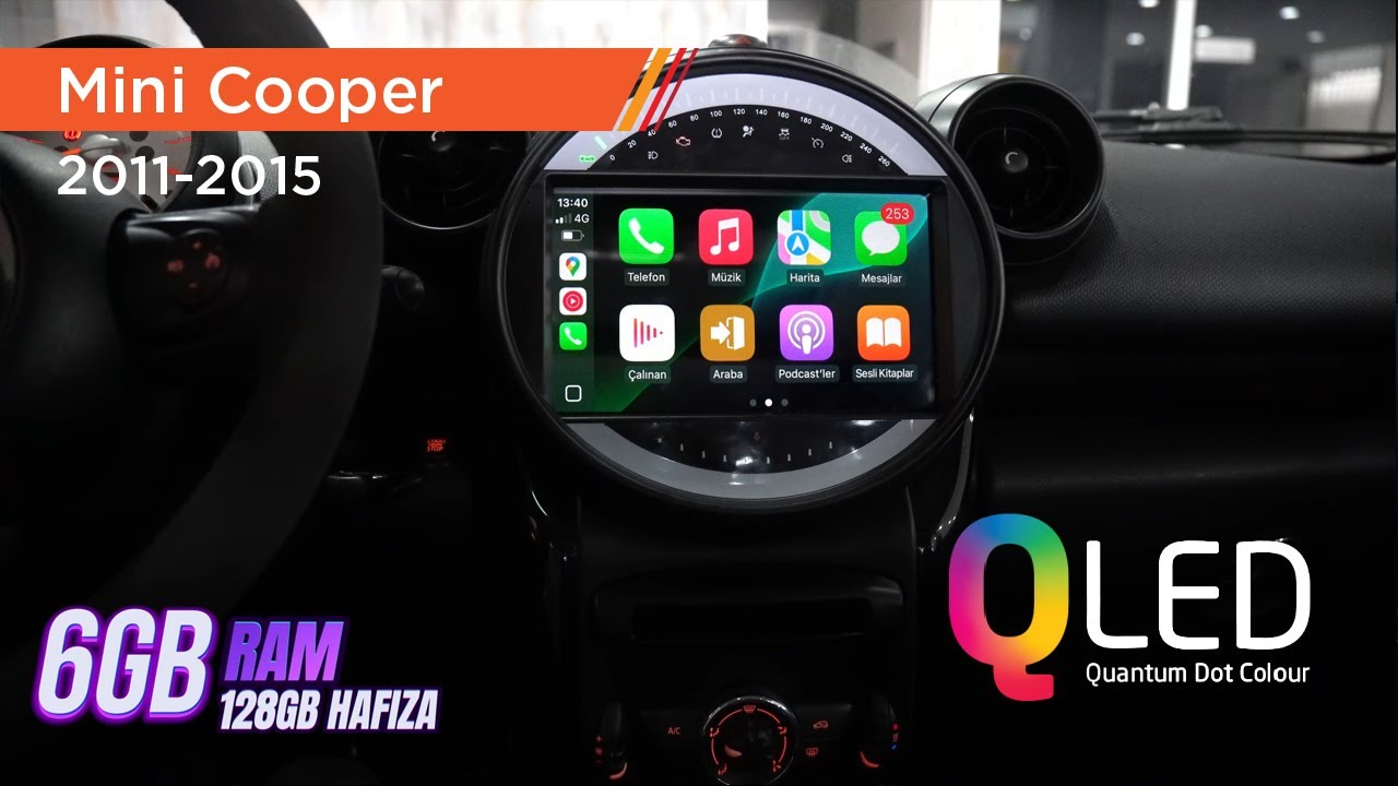 Mini Cooper 2011-2015 6 GB RAM QLED Ekran Kablosuz Carplay Android Multimedya Navigasyon COMWEGEN
