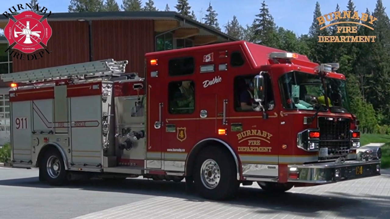 Burnaby Fire Department Engine 4 Responding