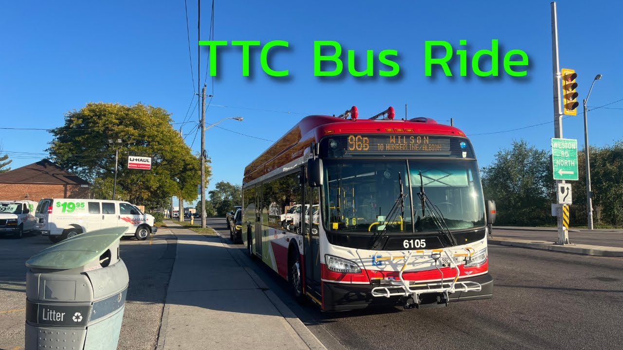Toronto TTC 96 Wilson Bus Ride - York Mills Station to Weston Road 10/12/2025