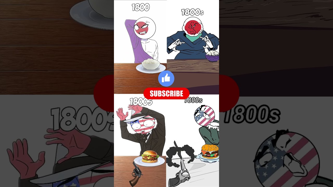 HOW COUNTRIES EAT IN 1700 VS 2026 🍜🍔 #countryhumans #countryballs