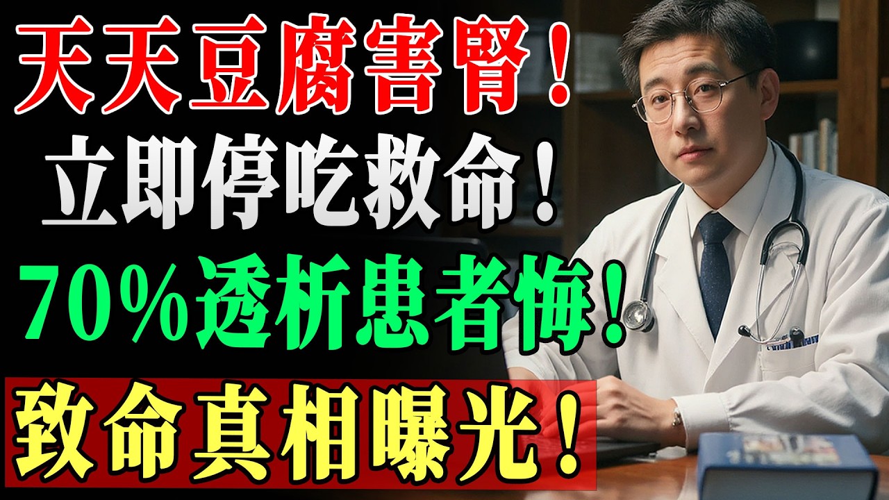 豆腐是補品還是毒藥？醫師警告：這 3 種「毀腎搭配」正在悄悄毒害你的腎，趕快停止！ #腎衰竭 #飲食誤區 #銀髮族養生 #血管健康 #預防醫學 !