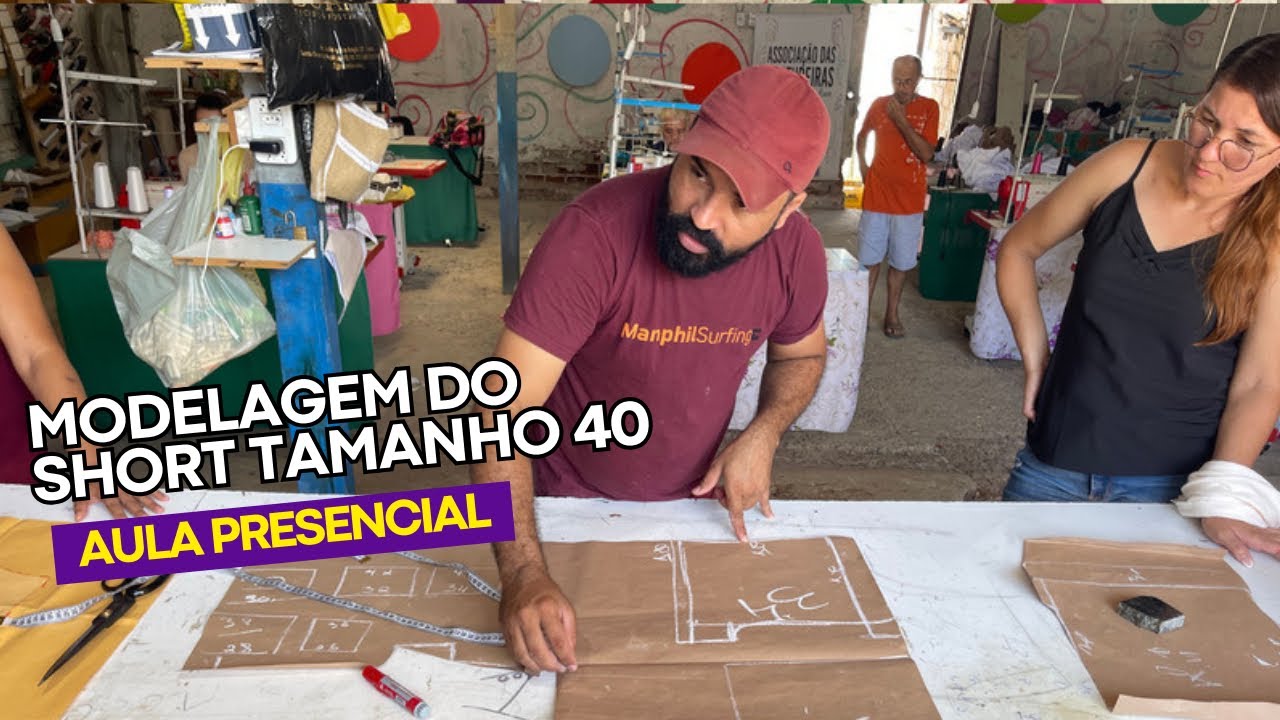 COMO FAZER UMA MODELAGEM DE UM SHORT NO TAMANHO 40 PASSO A PASSO🧵✂️#moldesderoupas #presencial ￼