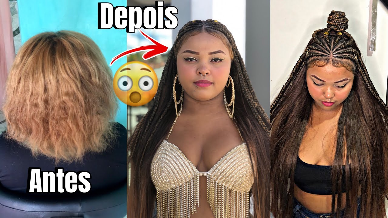 FIZ UMA MUDANÇA RADICAL NO CABELO!! 😱FULANI BRAIDS COM ENTRELACE LISO