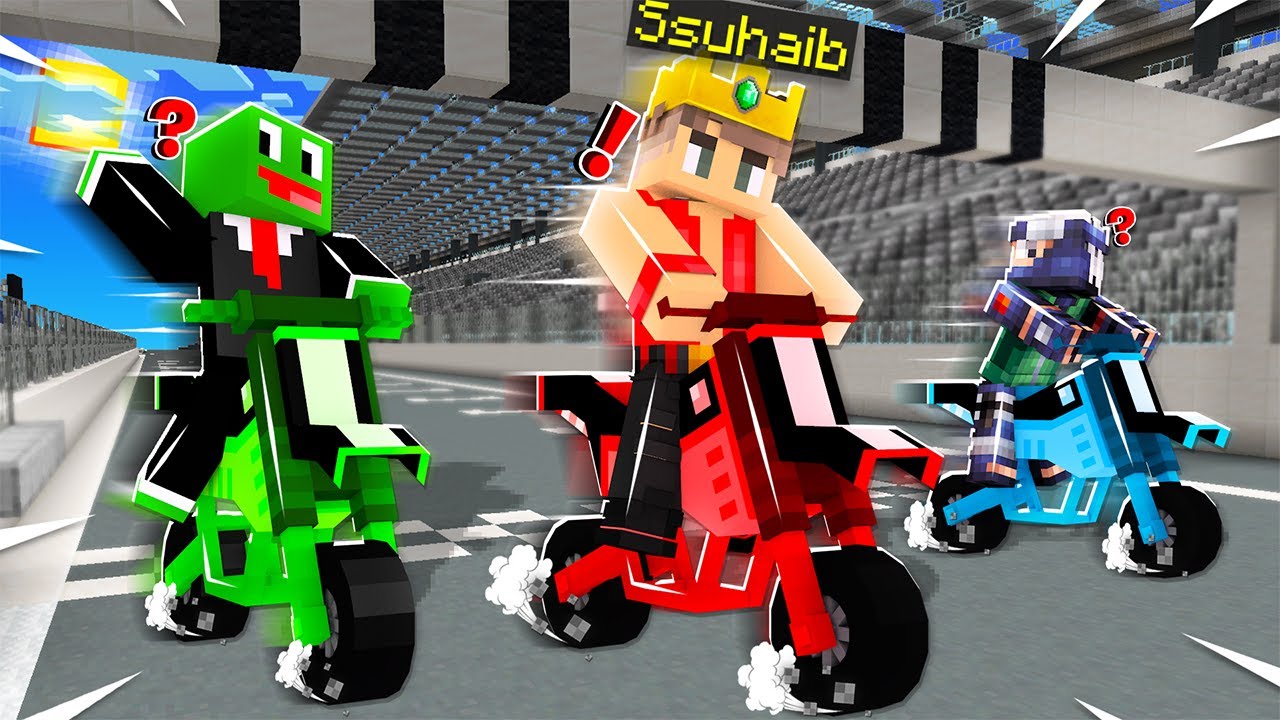 ماين كرافت سباق الدراجات النارية!🛵 (مع أوتاكو و رحومي)🔥 - Motorcycles Race