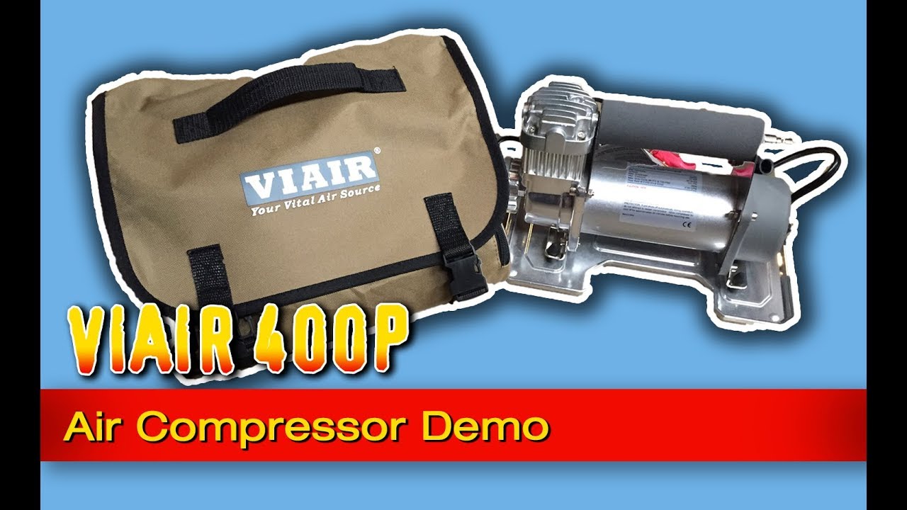 Viair 400P air compressor on a Jeep Wrangler with 35's, demonstration