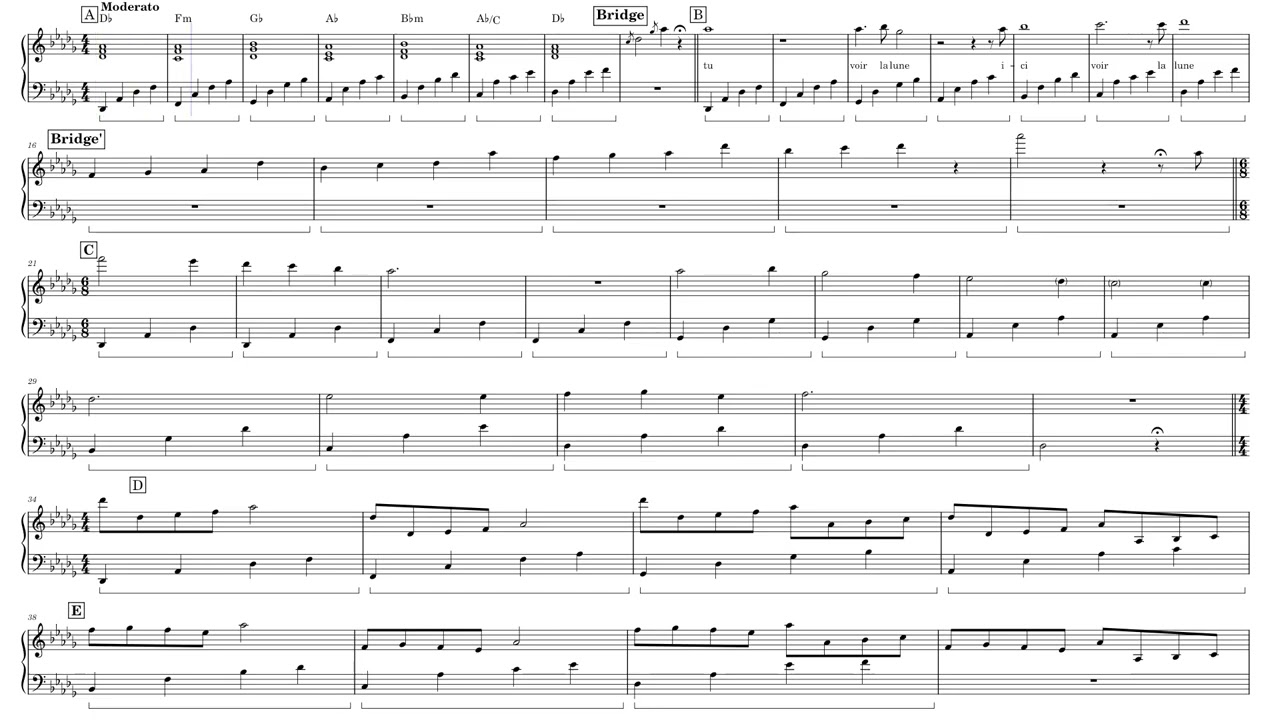 Determine The Moon (reverb edition) Sheet Music