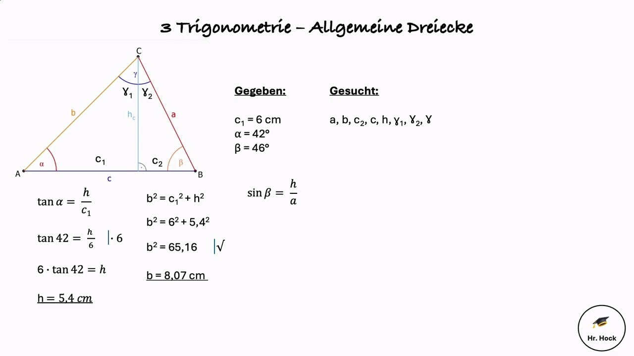 3 Trigonometrie Allgemeine Dreiecke (Flip Classroom)