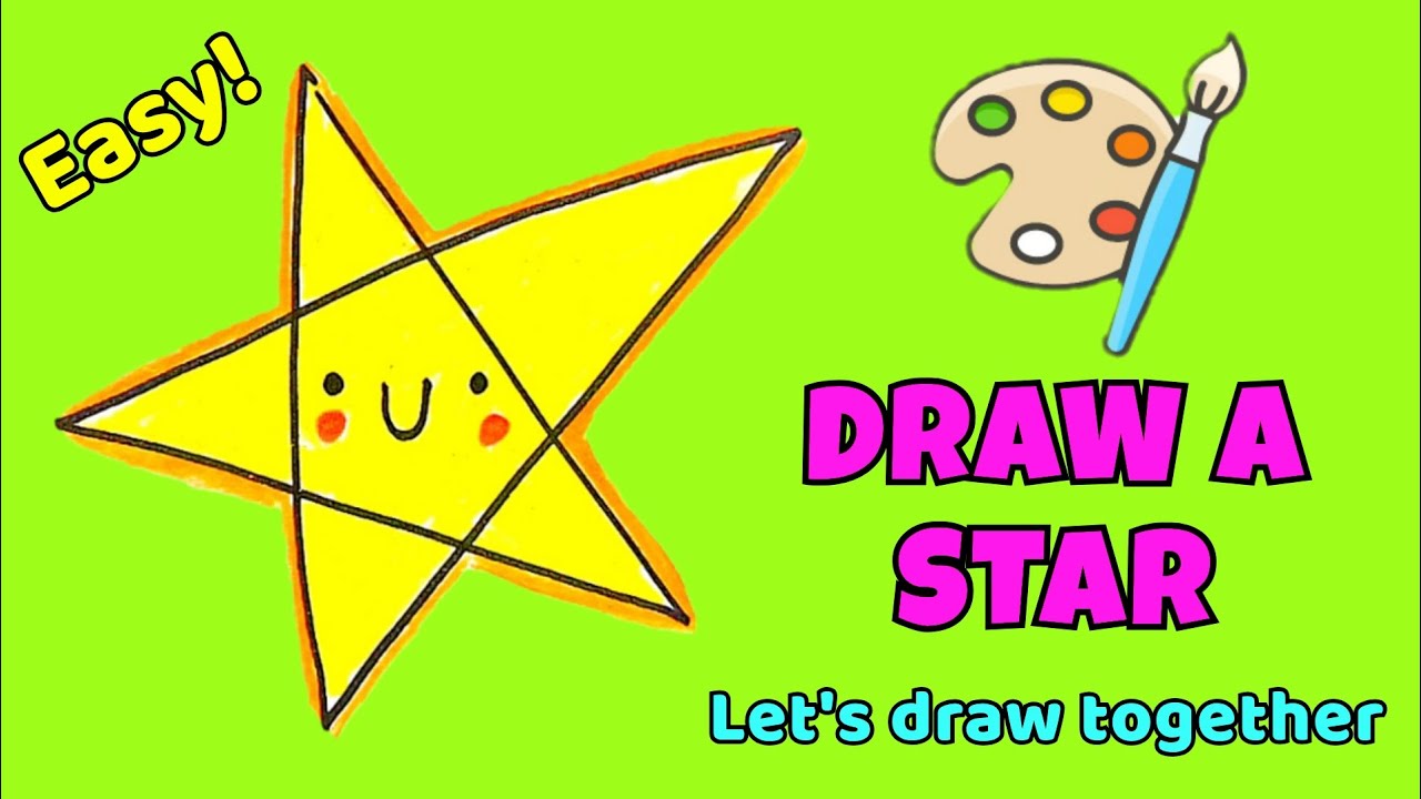 Easy Star Drawing for Kids ⭐️☺️