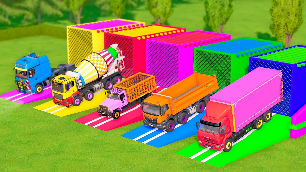 Flatbed Trailer Transportation Trucks From Garage FS22 Delivery and Transport on Track GTA 5