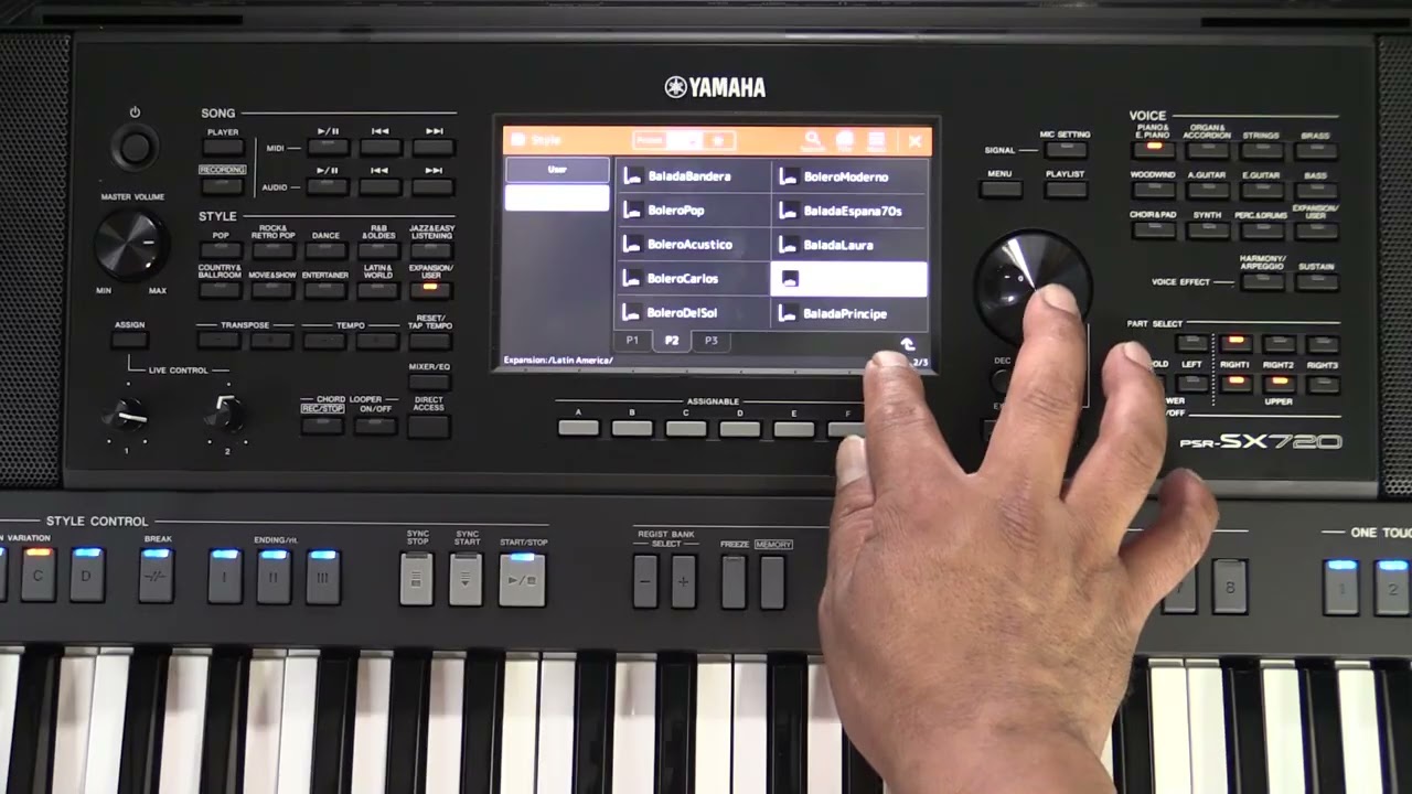 YAMAHA PSR SX720 esto es la expansión que vienen de fabrica tanto como los sonidos y ritmos.