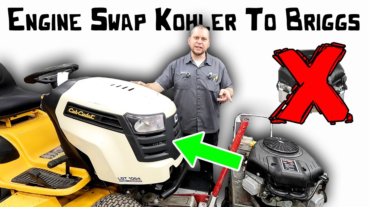 Cub Cadet Engine Swap - Locked Up Kohler Replaced W/ Briggs & Stratton Intek LGT 1054 DIY Mower Fix