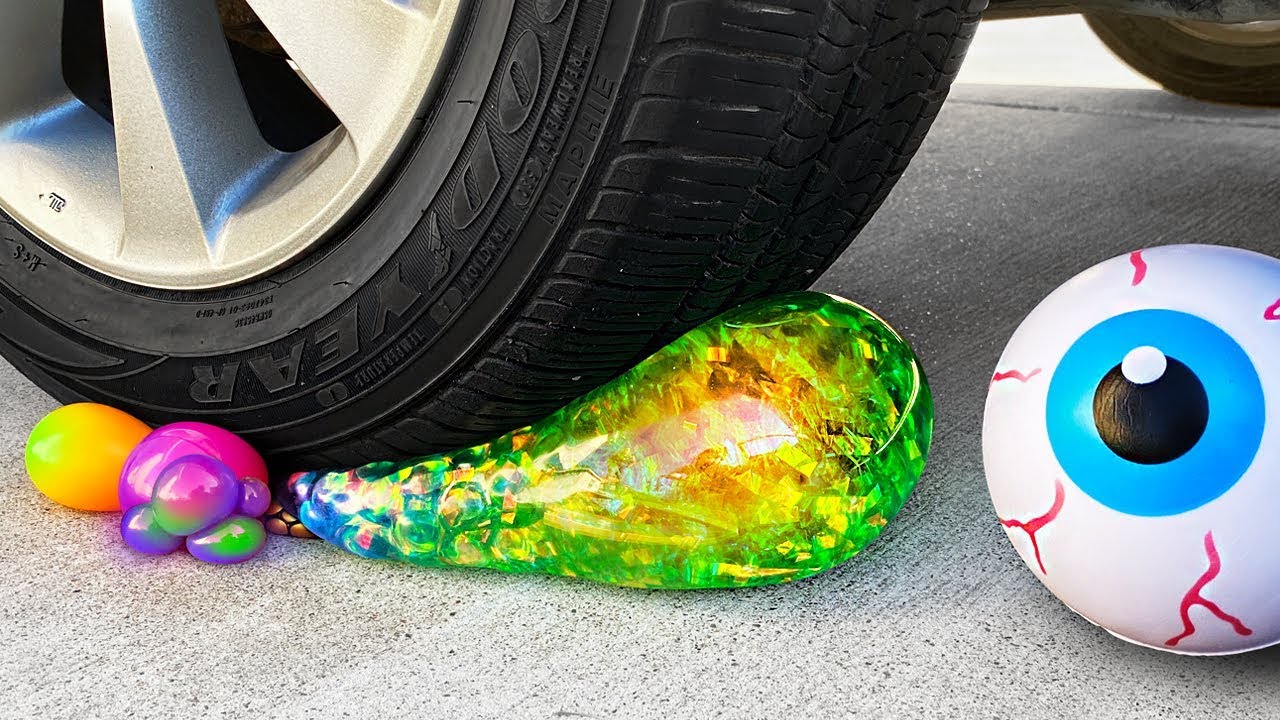 Crushing Crunchy & Soft Things by Car! - Floral Foam, Squishy, Chalk and More!