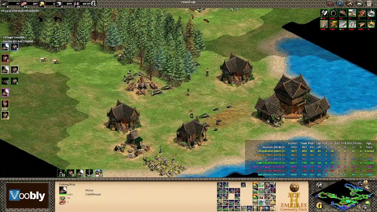 Voobly AOE2 1.6: Nomad, 4 vs 4 team game