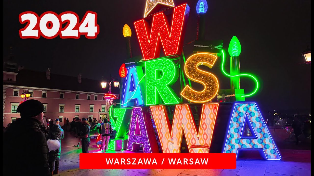 WARSZAWA Świąteczne iluminacje, Choinka, Stare Miasto - 2024