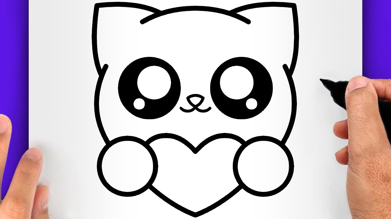 DESSIN FACILE KAWAII | COMMENT DESSINER UN CHAT FACILEMENT - DESSIN DE CHAT FACILE