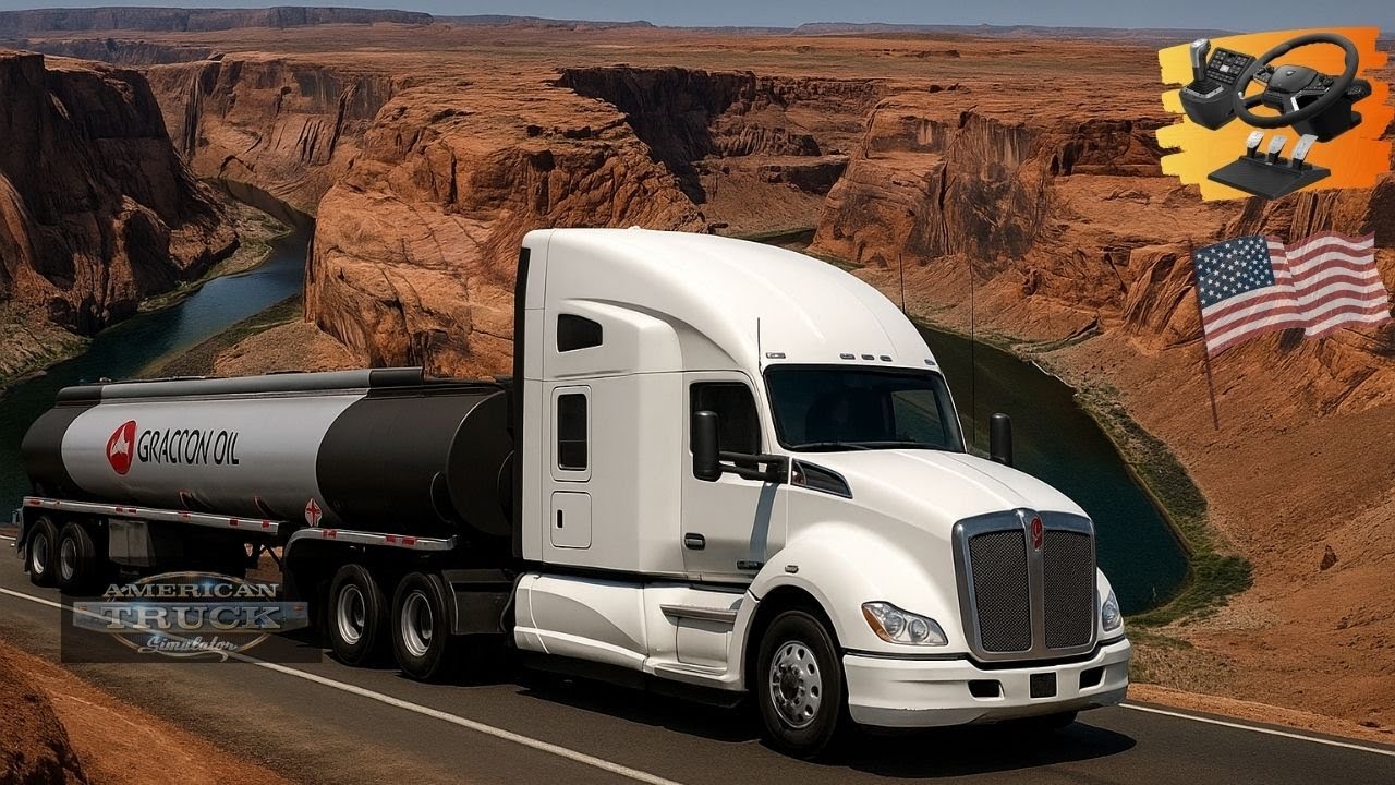 Na rota do Rio Colorado USA🌄 | Gameplay American Truck Simulator + volante Hori Truck