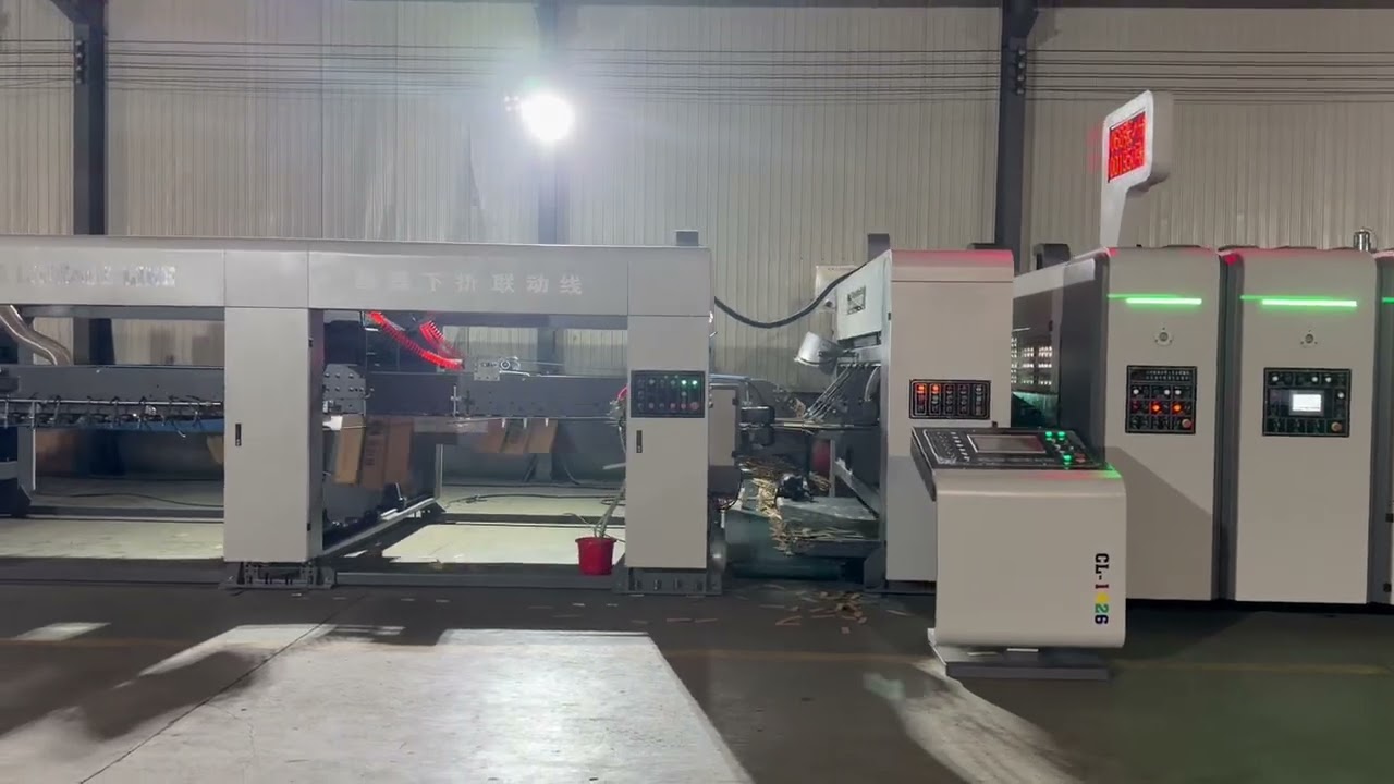 Full automatic printing and die cutting with fold gluer in line #cartonboxmachine #cartonmachinery 