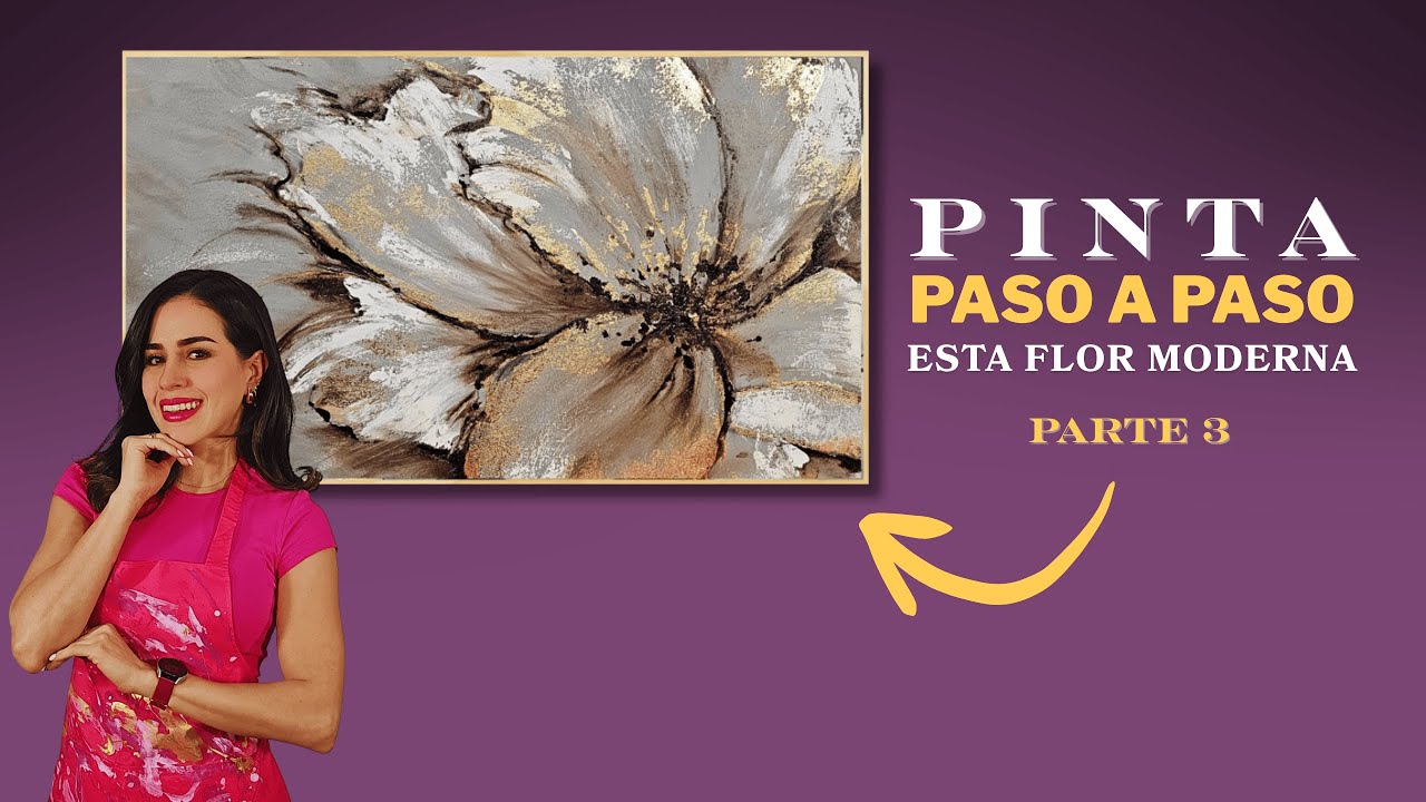 COMO PINTAR UNA FLOR MODERNA EN POCOS MINUTOS || PARTE 3 || TUTORIAL PRINCIPIANTES🌸