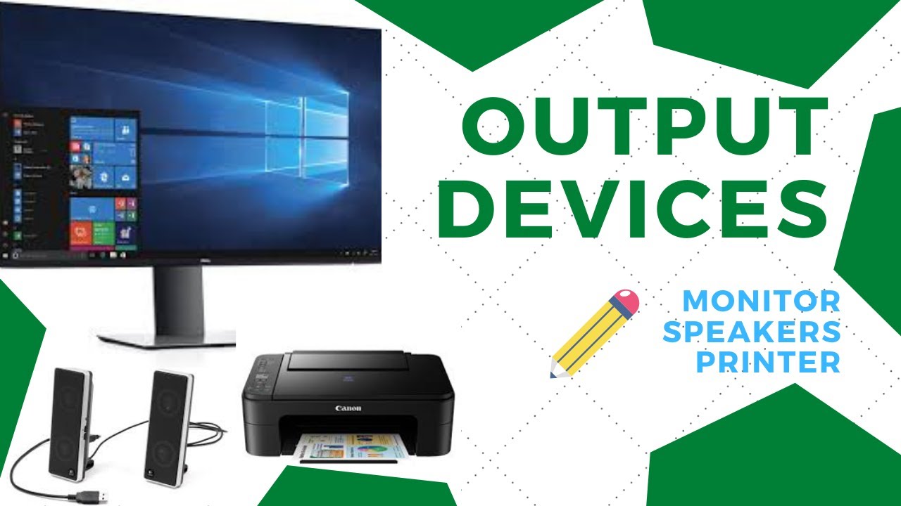 What are output devices of computer? Types of output devices: Monitor, Printer, Speaker