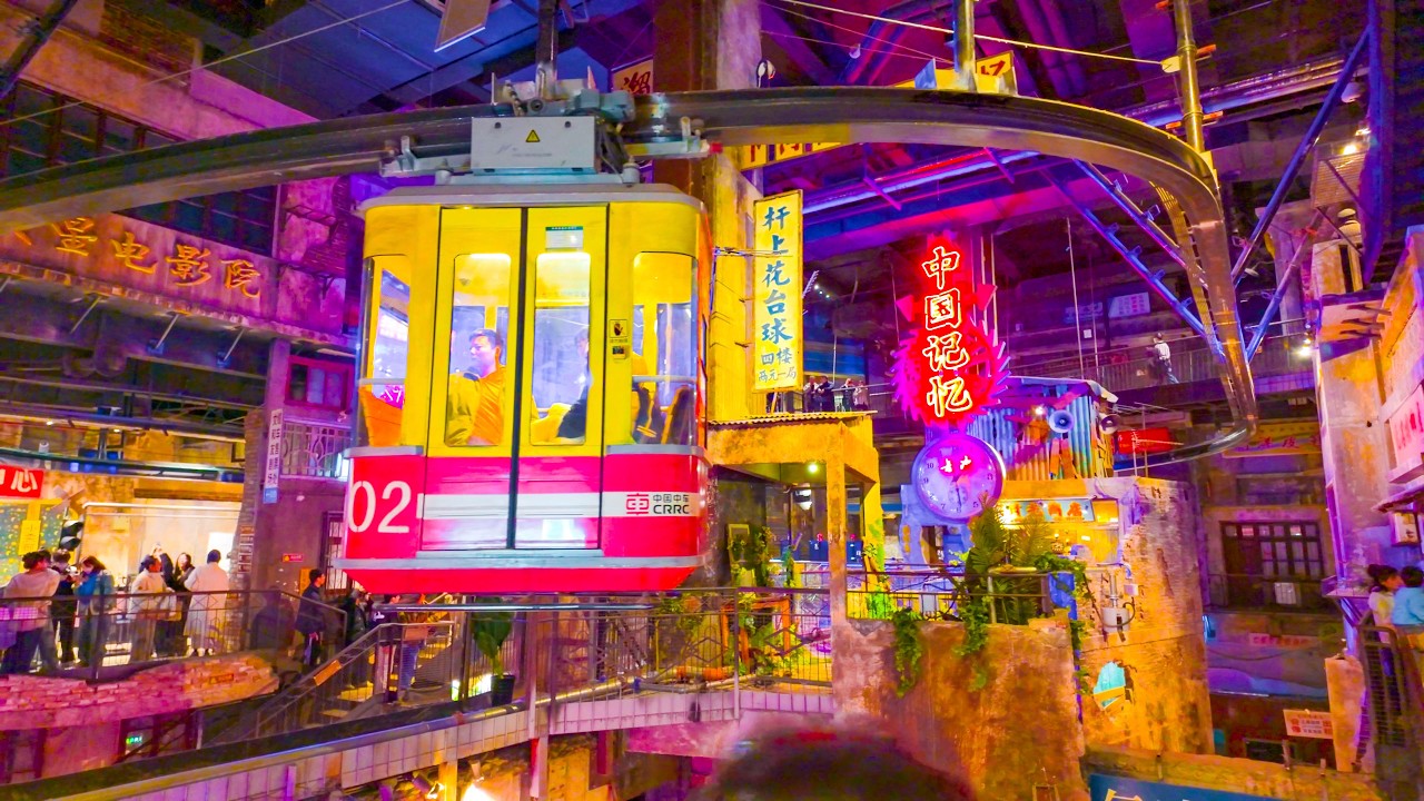 China built a massive indoor traditional city — complete with a skytrain