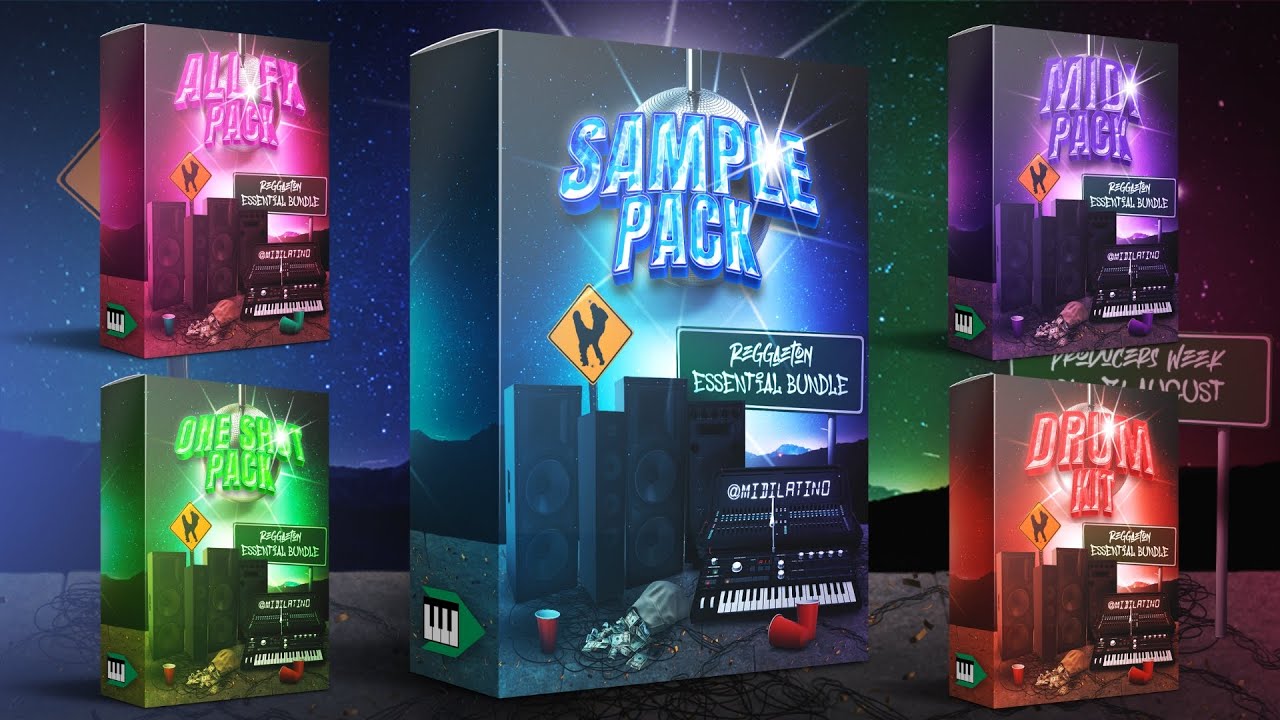 [5 Packs] Librerias de Reggaeton Moderno (Bundle de Drum Kit, Samples, Efectos, Midis & Más)