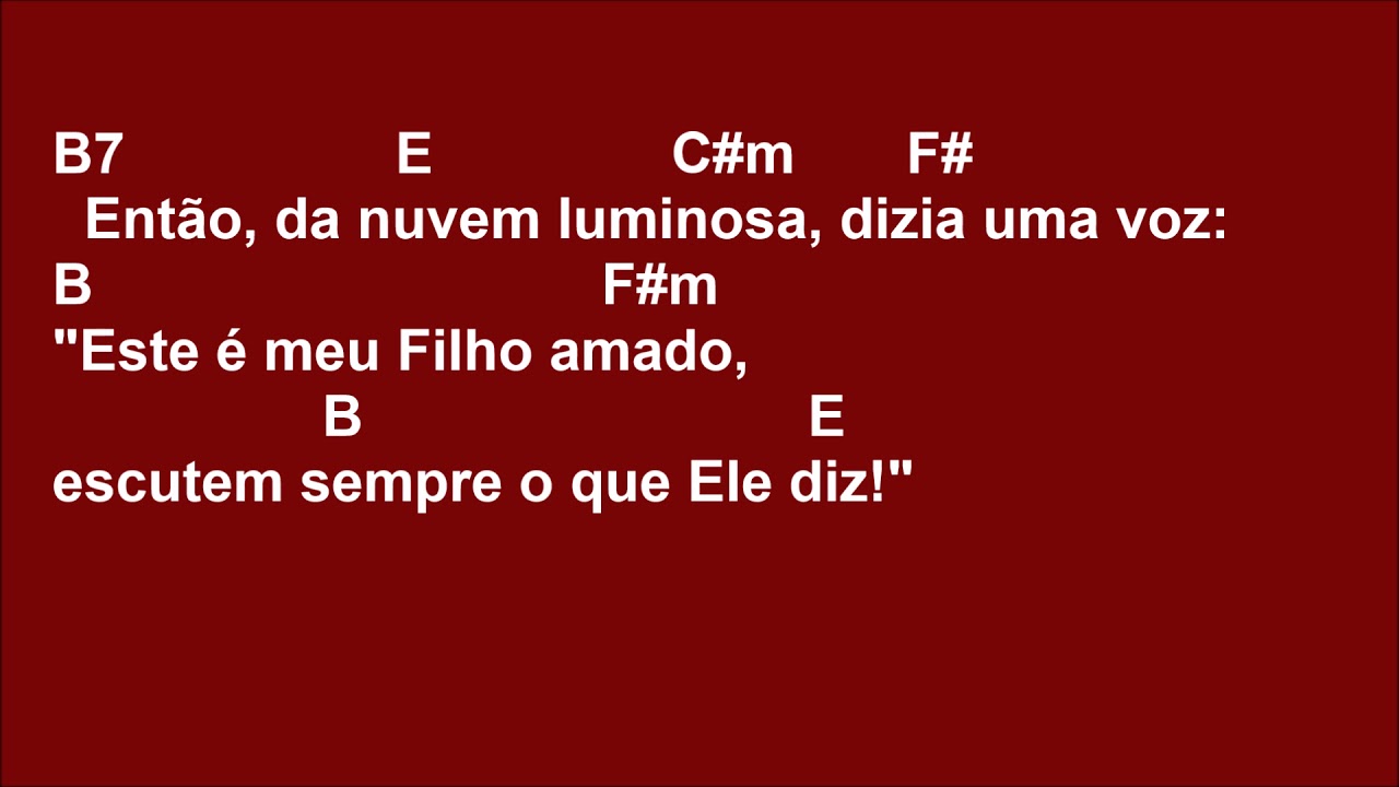 [COMUNHÃO] ENTÃO, DA NUVEM LUMINOSA