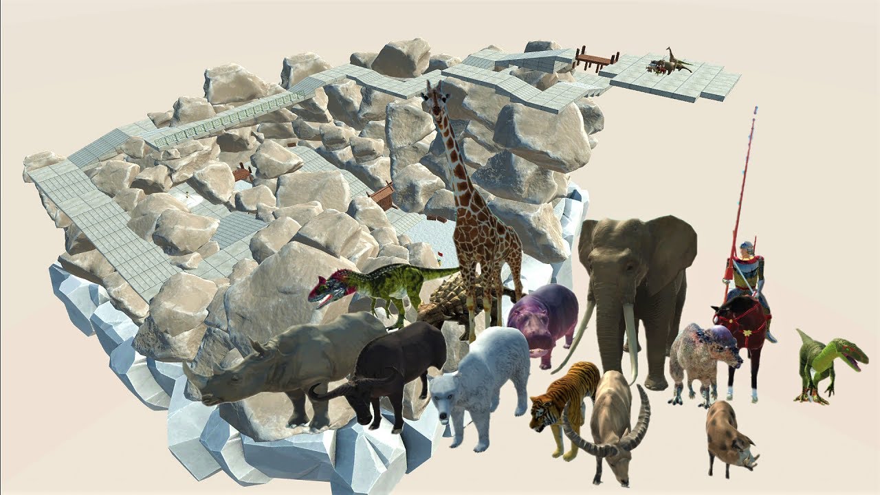 Animal speed race. The course is a mountain road downhill course! | Animal Revolt Battle Simulator
