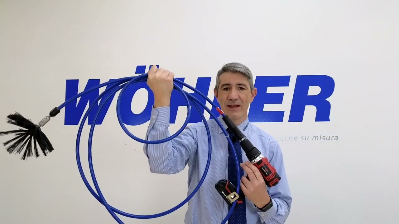 Pulizia canne fumarie,camini e  canali di ventilazione con sonda rotativa Wöhler Sondaflex