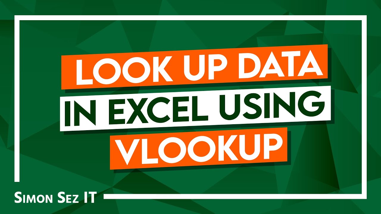 Look up Data in Excel Using VLOOKUP