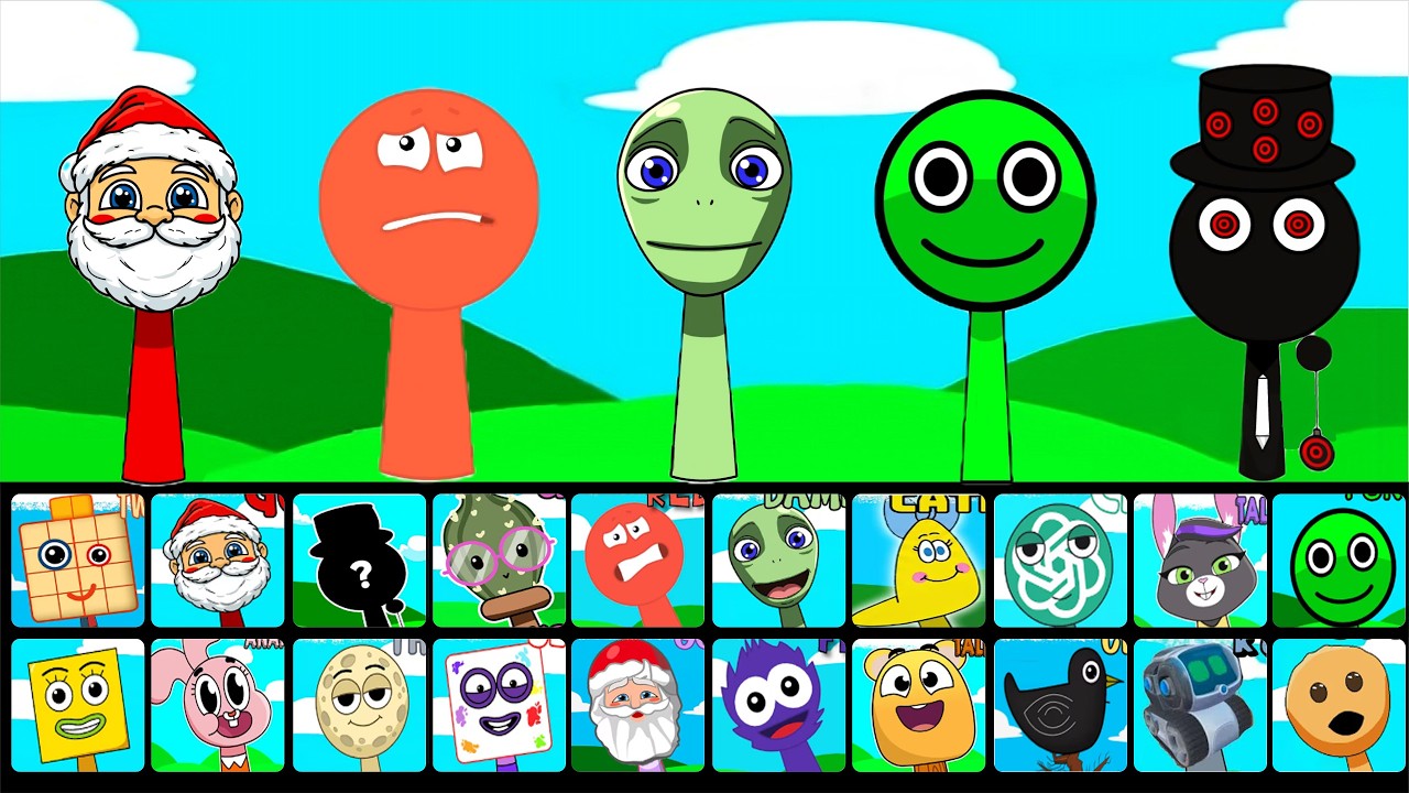 New Sprunki OCs Characters - Dame Tu Cosita , Goo Goo Gaa Gaa , Red Ball , Fun Clicker , Secret