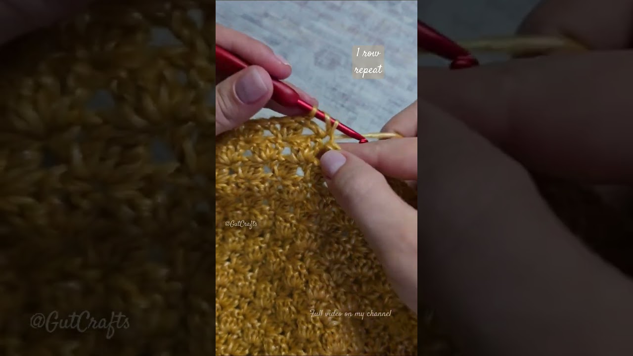 1 Row Repeat Cluster Stitch Crochet Pattern #crochettutorial #viral #diyknitting #handmade