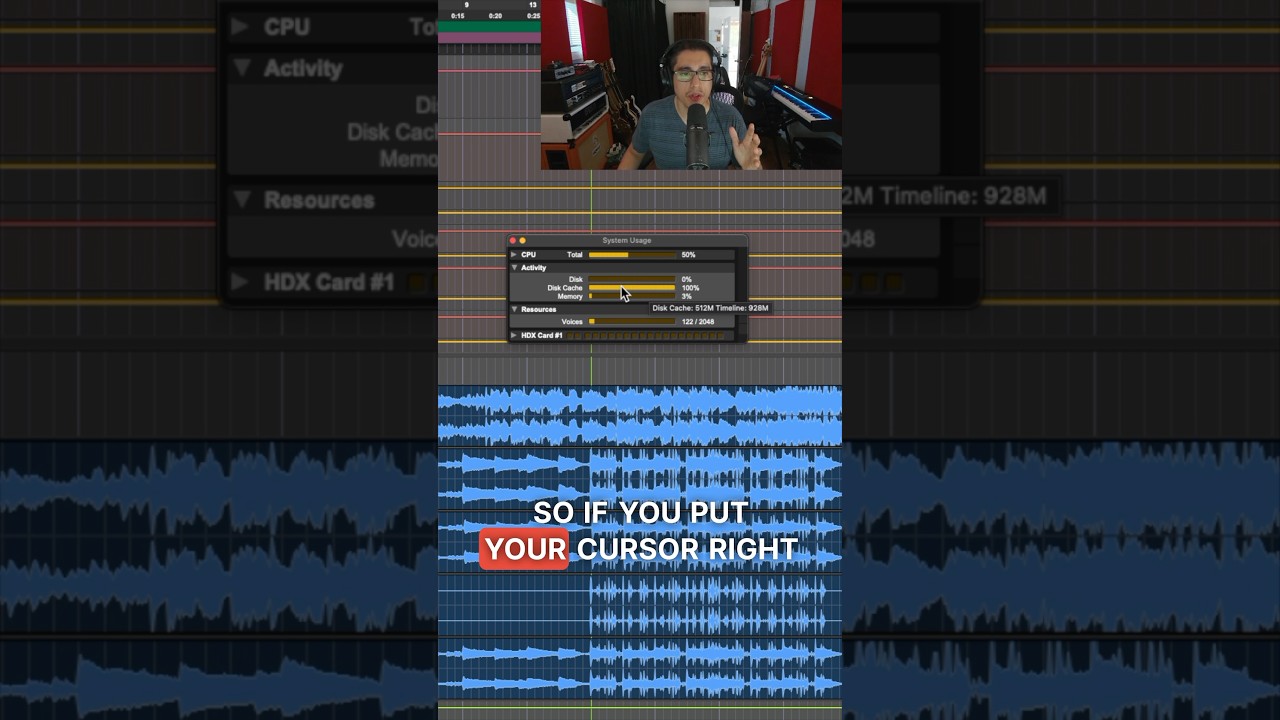 Run smoother sessions by using disk cache in Pro Tools 