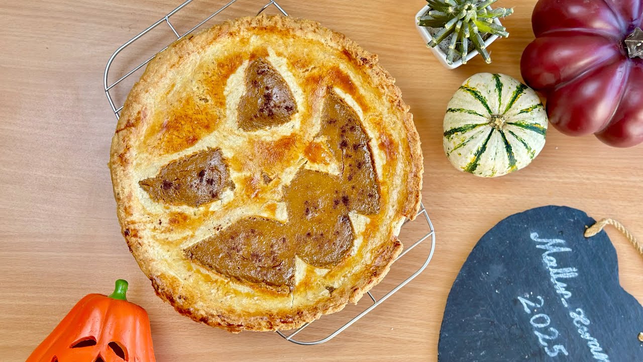 دروستکردنی شیرینی پامکین پای بۆ هالۆوین Spooky Pumpkin Pie for Halloween 🎃 