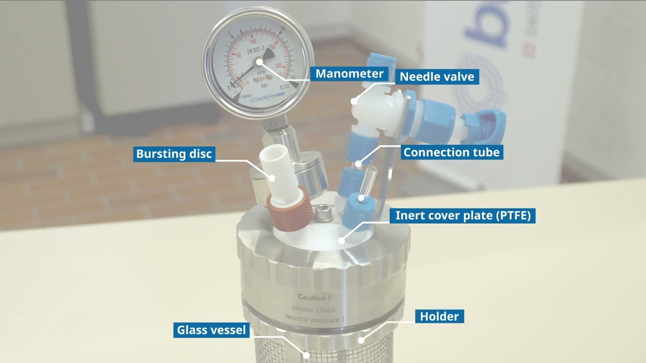 miniclave inert - metal-free small reactor without stirrer / metallfreier Kleinreaktor ohne R&uuml;hrer